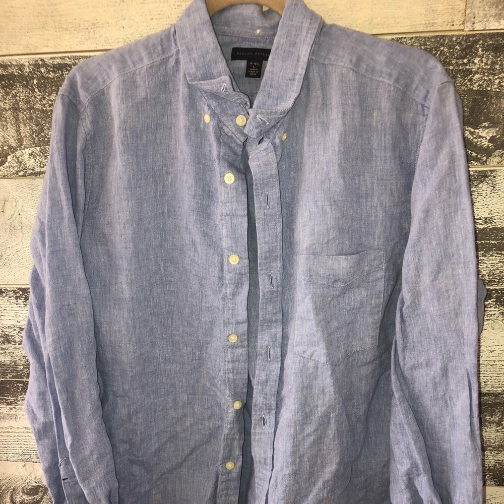 Banana Republic men’s long sleeve shirt linen/cotton size Large